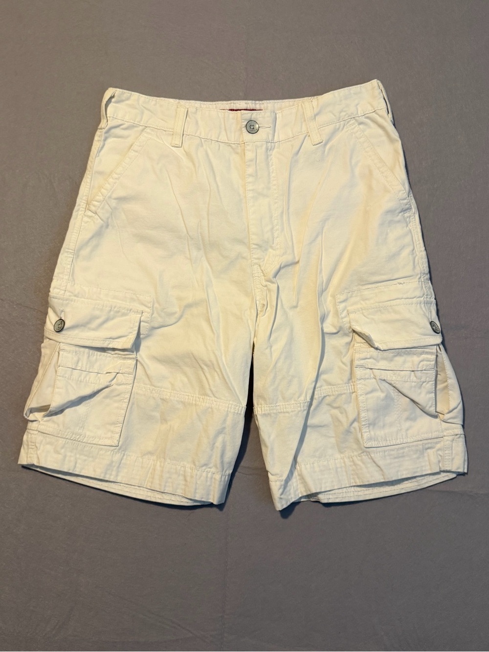 Levi's Men's Squad Cargo Shorts Size 34 White Cotton Skater Utility Multi Pocket